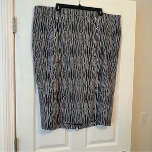 Lane Bryant Black and White Pencil Skirt